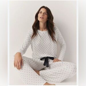 NWOT The White Company Jersey Floral Print Tie Hem Pyjama Set L